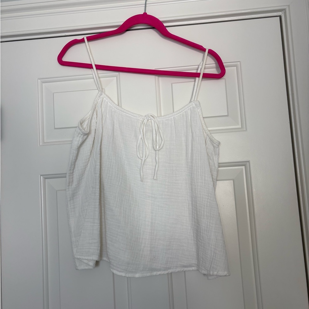 H&M White Gauze Tank Tops